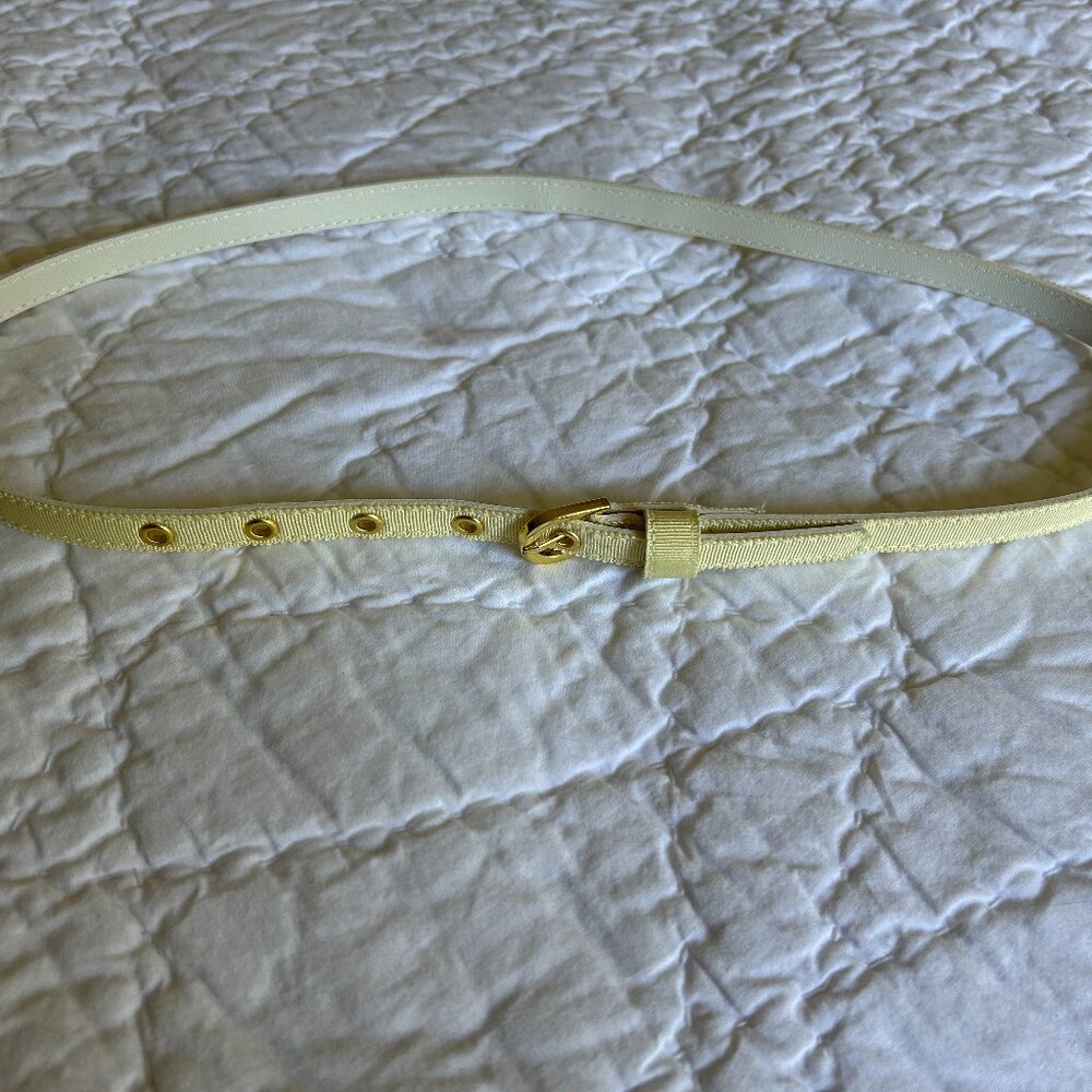 Dress Barn Fabric Polyester Light Baby Pastel Yellow Ladies Belt Dress Summer